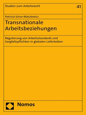 cover image of Transnationale Arbeitsbeziehungen
